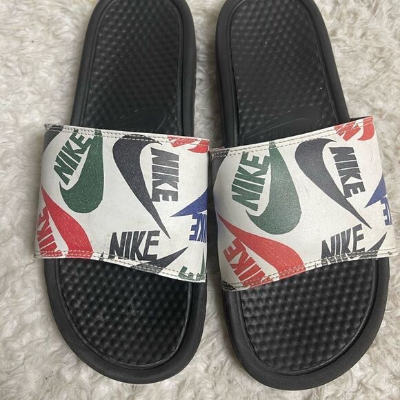 Nike Mens Benassi logo Print Slides sandals SZ11 - Picture 4 of 11